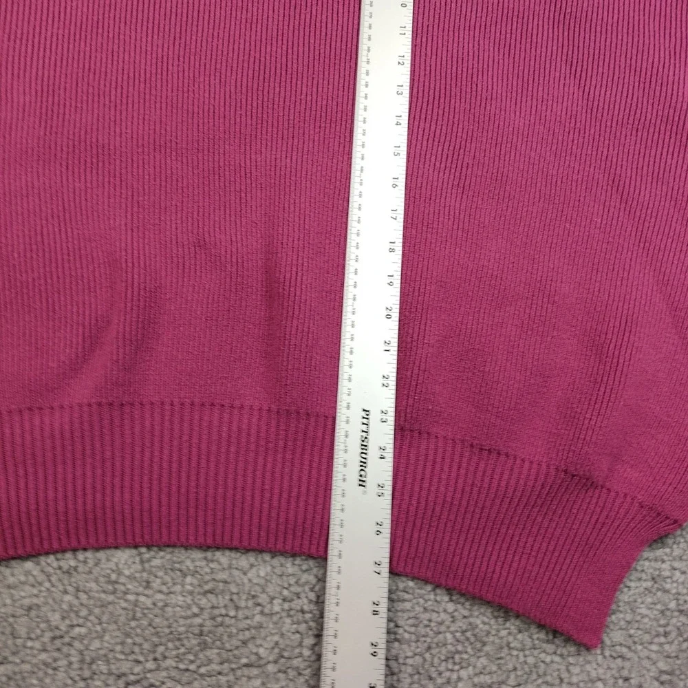Free People Sweater Sz Large Ottoman Slouchy Magenta Pink Ribbed Knit Oversized